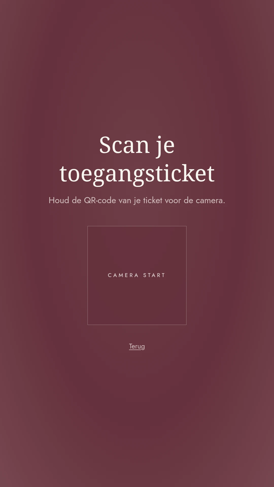 Scanscherm van Het Orakel met camerabeeld voor de QR-code